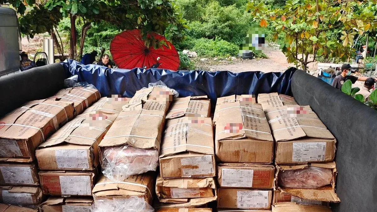 Officials Seize Over 12 Tons Of Smuggled Beef In Samut Sakhon