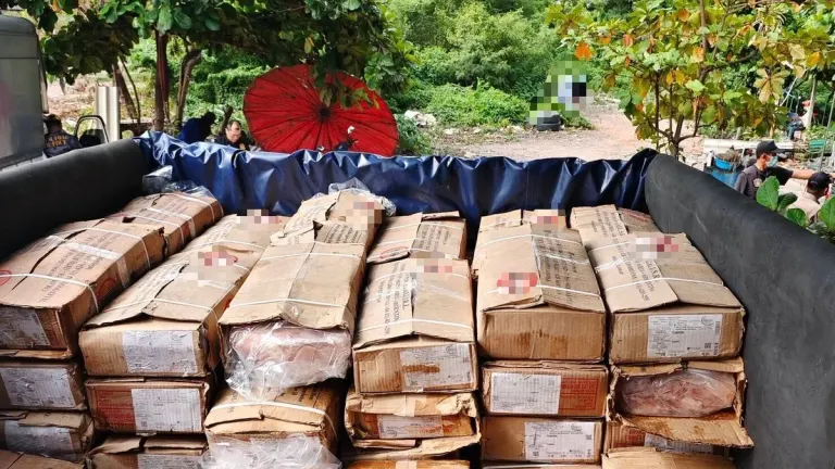 Officials Seize Over 12 Tons Of Smuggled Beef In Samut Sakhon