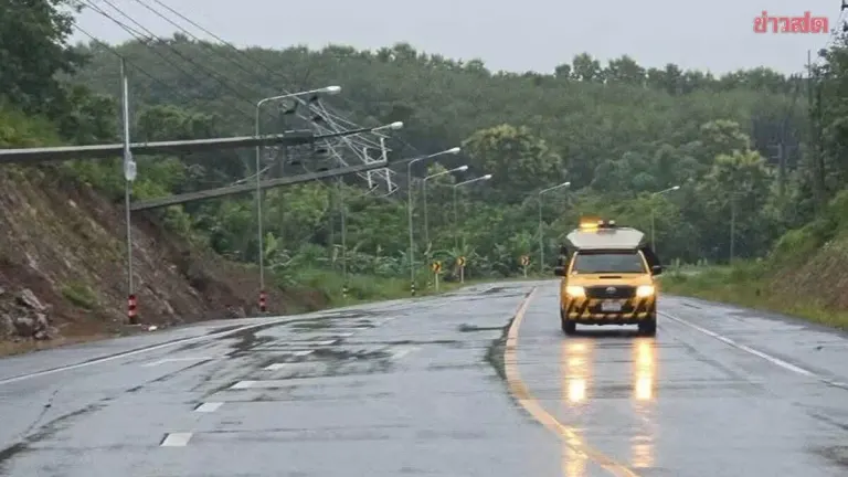 Heavy Rain Triggers Landslide, Knocks Out Power Across Phayao