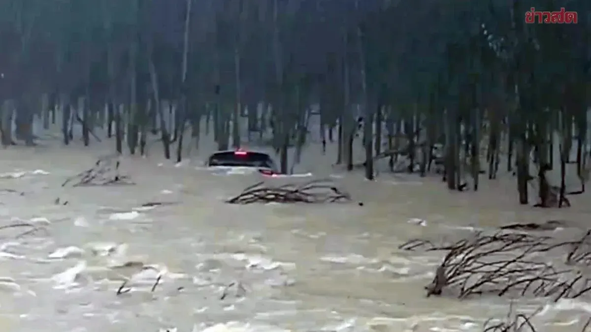Woman Ignores Warning, Four Rescued After Car Swept Into Flood