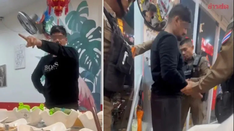 Foreign Man's Rampage at Phuket Hot Pot Restaurant Ends with Manager's Slap and Police Custody