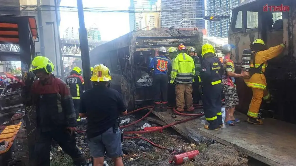Eight Dead as Train Collides with Airport Link Bus at Makkasan Station; Officials Search for Missing Persons