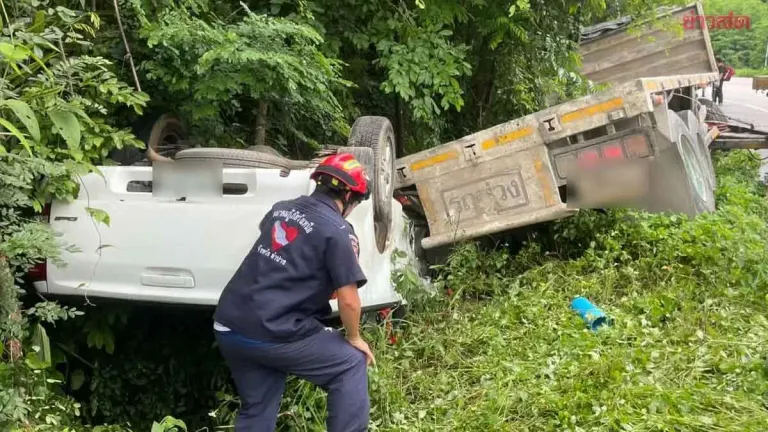 Truck Crash Kills Gas Station Owner in Lampang