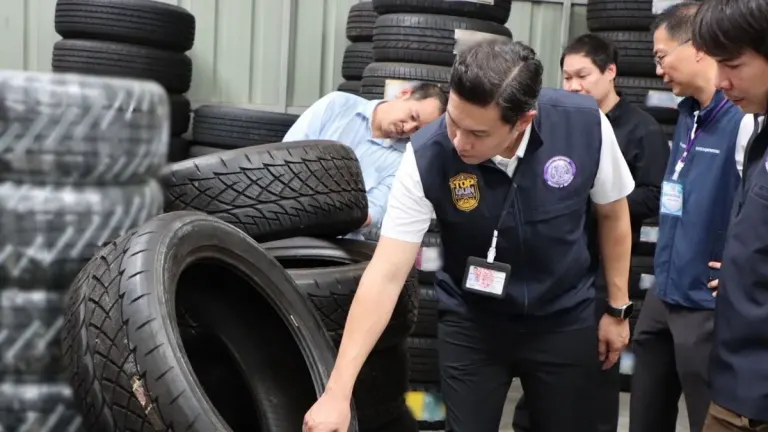Over 1,300 Illegal Tires Seized in Bangkok Crackdown