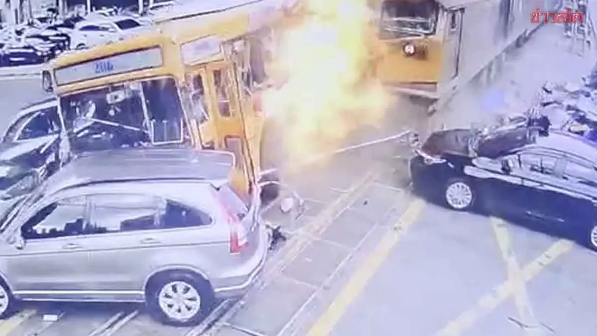 CCTV Footage Reveals Moment Freight Train Collides with Bus Before Fire Erupts, Killing 8 and Injuring 32