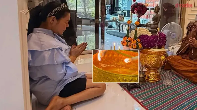 Thai Country Star Hai Apapar Performs Merit-Making at Home, Spotting Sacred Water Vessel Numbers During Ceremony—Lottery Enthusiasts Nail Exact Winning Numbers