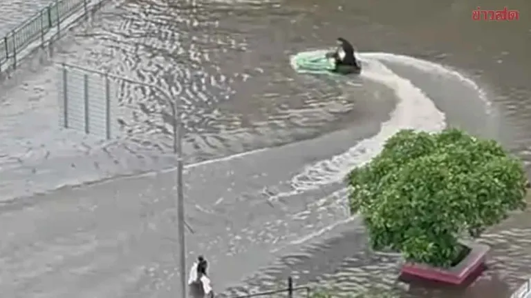 Jet Ski Stunt in Bangkok Floods Triggers Police Investigation