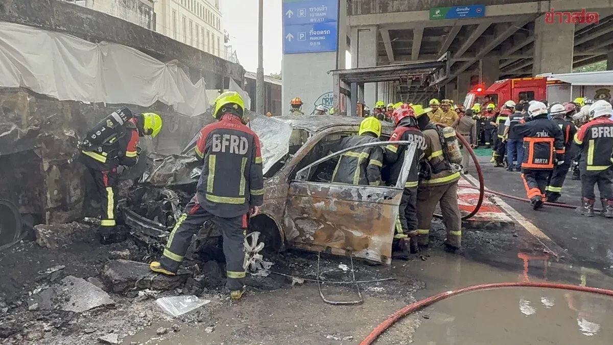 Driver recounts harrowing moments as freight train strikes bus, causing massive fire that kills 8