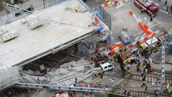 Overpass collapse during demolition kills one, traps workers in western Seoul