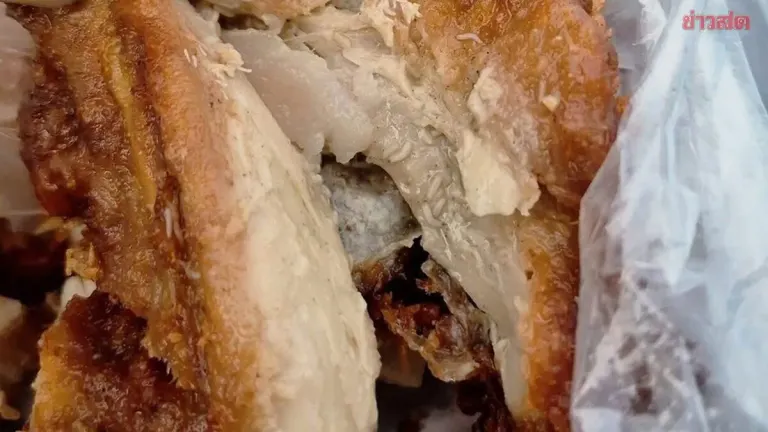Woman Buys Fried Chicken from Market, Opens Package to Find It Crawling with Maggots