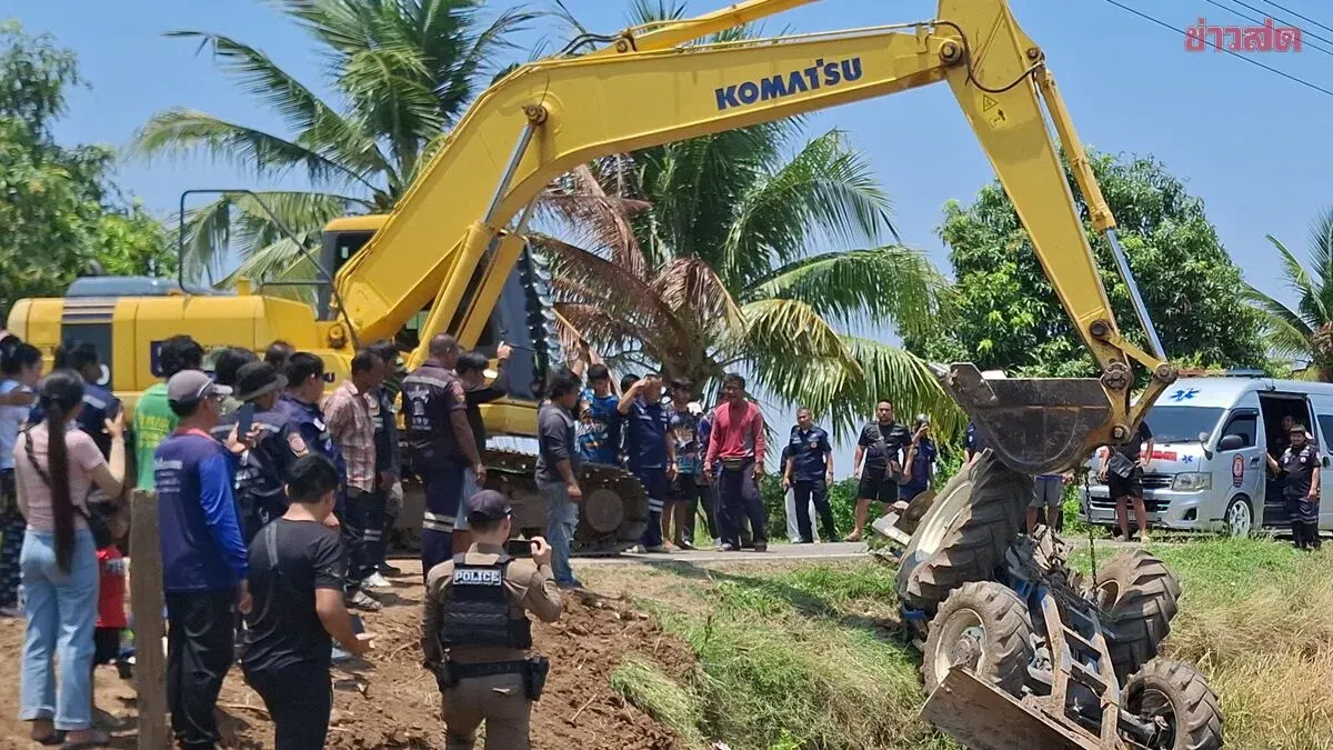 Tractor Flips Over and Crushes Driver to Death as Dirt Road Collapses