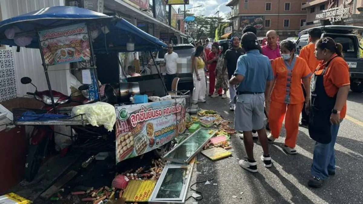Car Hits Sidecar in Karon, Six Injured Including German Tourists