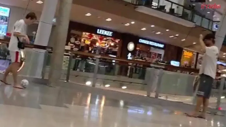 Daily Frustration: Foreign Tourists Kick Soccer Ball Around Shopping Mall, Ignoring Children and Elderly Passersby