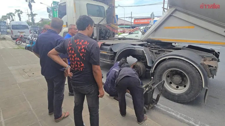 Truck Wheel Strikes Motorcyclist at Red Light in Phuket