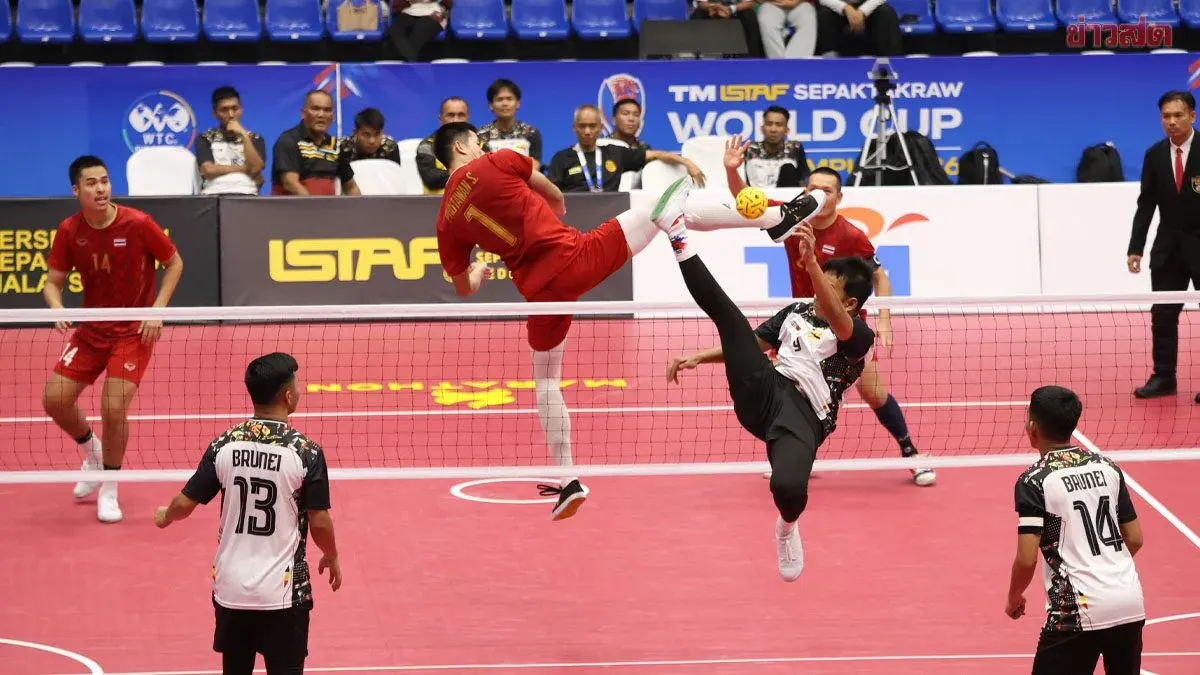 Thai Sepaktakraw Remains Undefeated: Men's Team Crushes Brunei to Advance to Semifinals in World Championship Quest