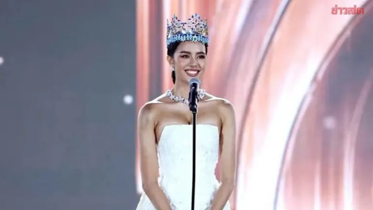 Opal Suchata Bids Farewell to Miss World Crown in Thai Silk Gown