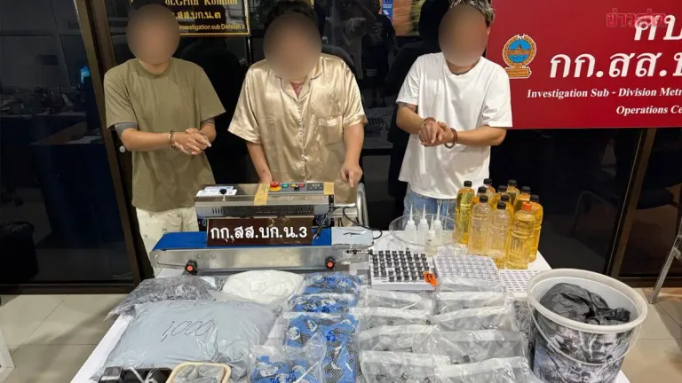 Three Men Arrested for Manufacturing Zombie Vapes; Assets Worth Over 7 Million Baht Seized