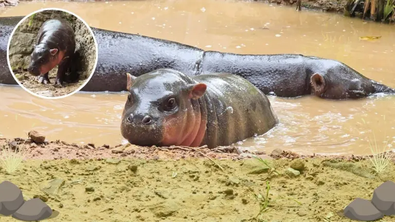 Khon Kaen Zoo Names Baby Hippo 'Moo Namtok'