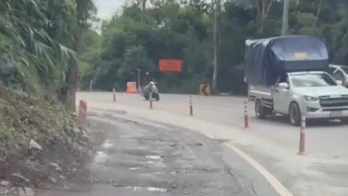 Mae Rim-Samoeng Highway Pothole Problem Persists for Three Weeks