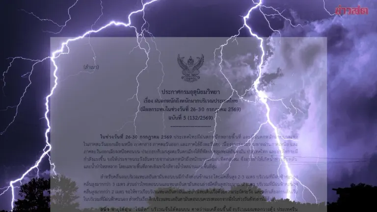 Heavy Rainfall Warning for Multiple Thai Provinces Through July 30
