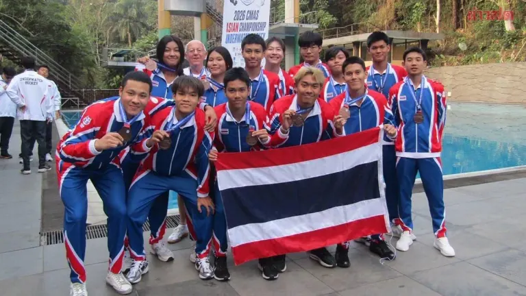 Thailand's U-19 Underwater Hockey Team Wins Historic Bronze at Asian Championships