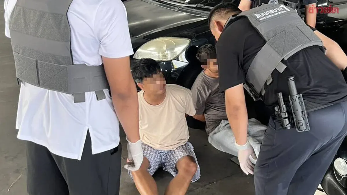 Two Drug Kingpins Arrested with 90 Kilograms of Crystal Meth Hidden in Vehicle at Bangkok Hardware Store
