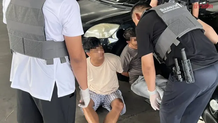 Two Drug Kingpins Arrested with 90 Kilograms of Crystal Meth Hidden in Vehicle at Bangkok Hardware Store
