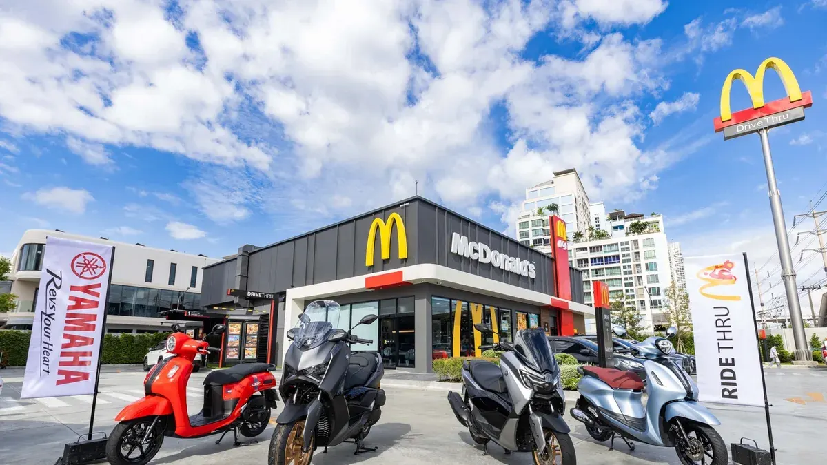 Yamaha Riders Get Free McDonald's Burgers at Drive-Thru