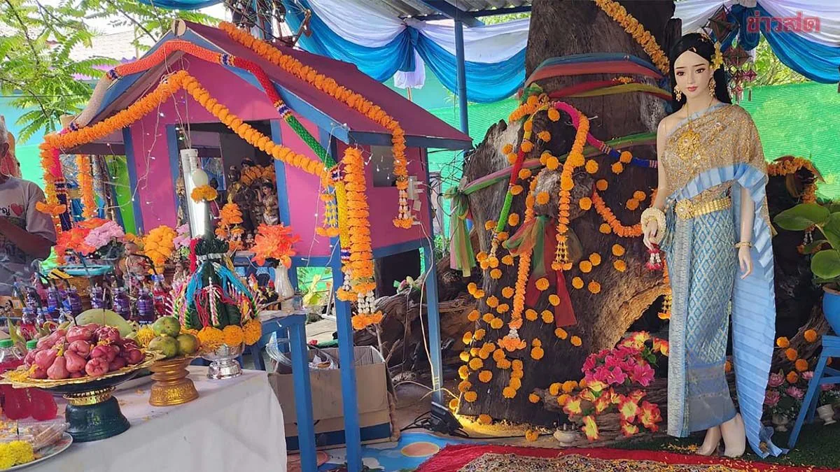 Lottery Enthusiasts Seek Lucky Numbers at Golden Tamarind Tree Spirit Ritual After Multiple Winning Draws