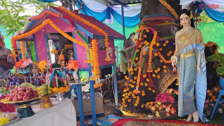 Lottery Enthusiasts Seek Lucky Numbers at Golden Tamarind Tree Spirit Ritual After Multiple Winning Draws