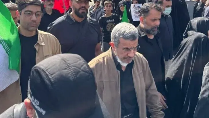 Former Iranian President Ahmadinejad Surfaces at Khamenei Funeral