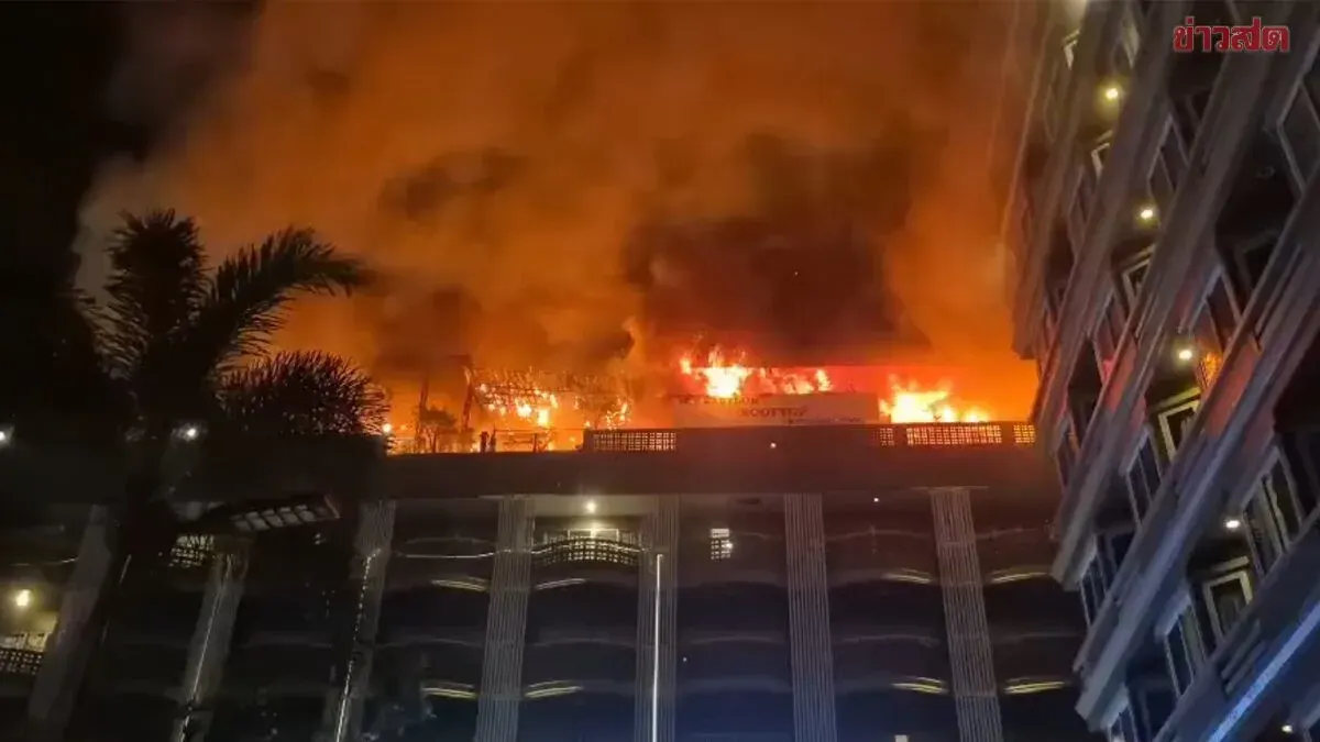 URGENT: Hotel Fire in Pattaya with Multiple People Trapped; Authorities Mobilize Rescue Efforts