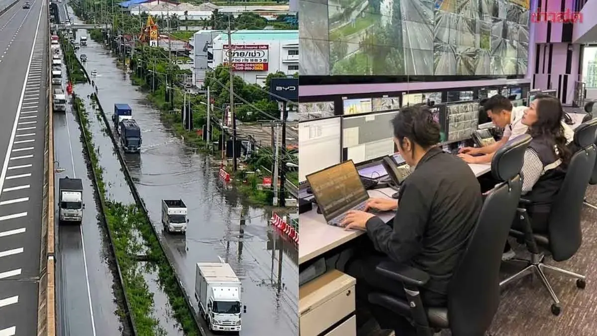 Flooding Blocks Small Vehicles on Two Bangkok Expressways