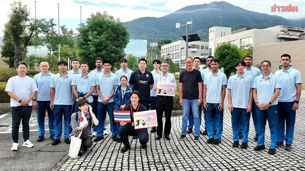 Thai Men's Volleyball Team Arrives in Nagoya for Asian Games