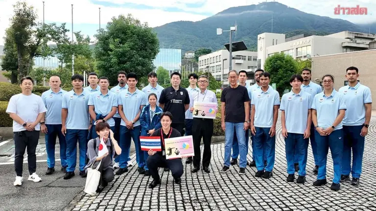 Thai Men's Volleyball Team Arrives in Nagoya for Asian Games