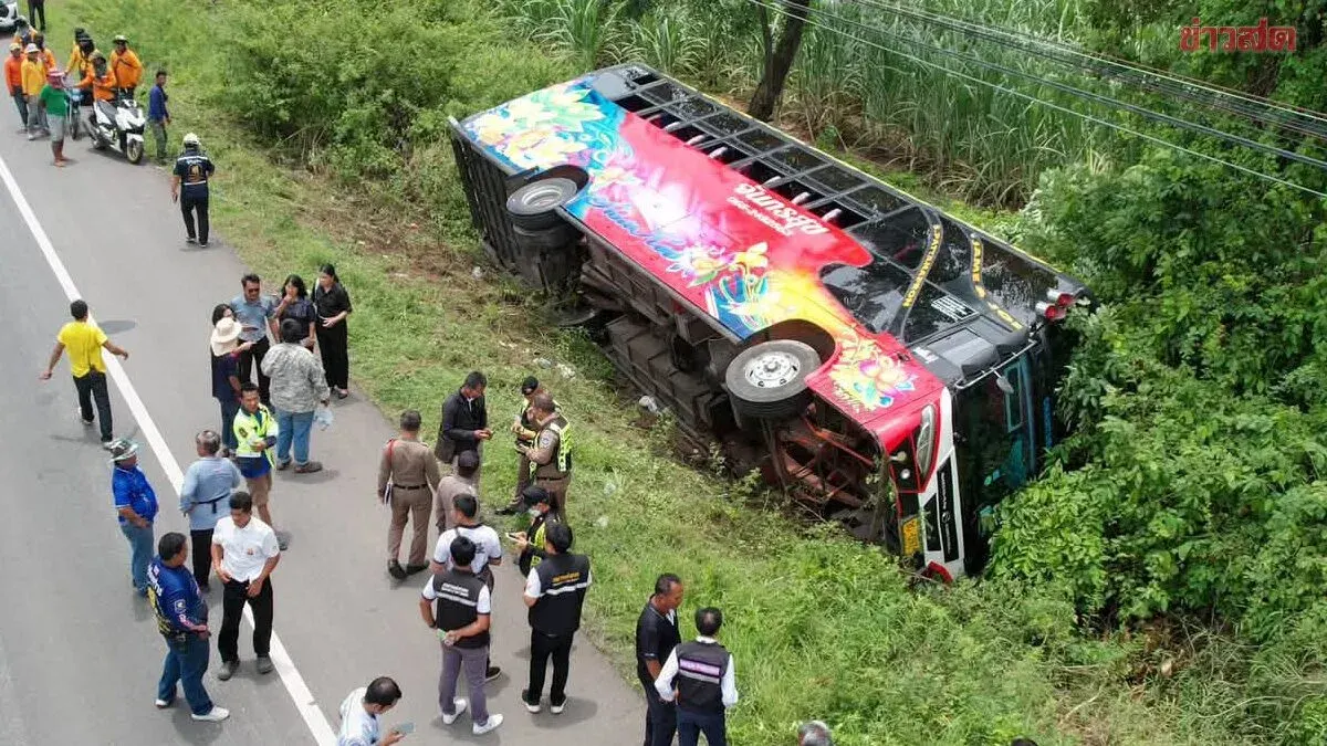 School Bus Overturns on Highway; 57 Students and Teachers Injured
