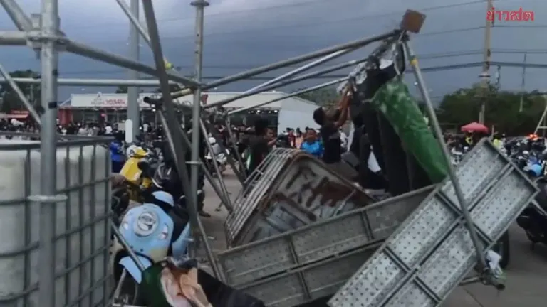 Severe Storm Strikes Saraburi Songkran Festival, Massive Banner Structure Collapses on Concert Crowds—17-Year-Old Boy Dies, 11 Others Injured