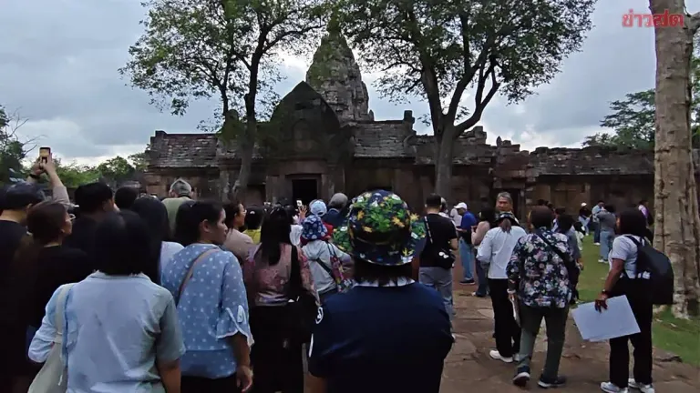 Crowds Miss Sunrise Through Phanom Rung's 15 Doorways