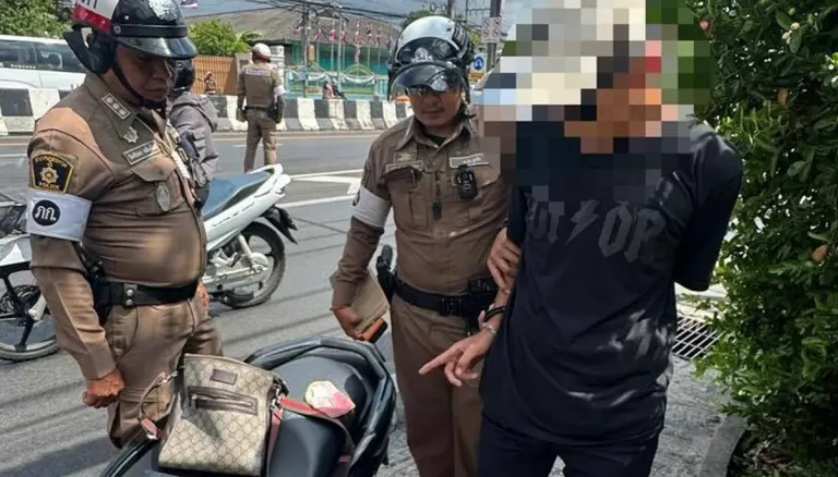Young Motorbike Rider Arrested at Phuket Underpass Checkpoint with Drugs