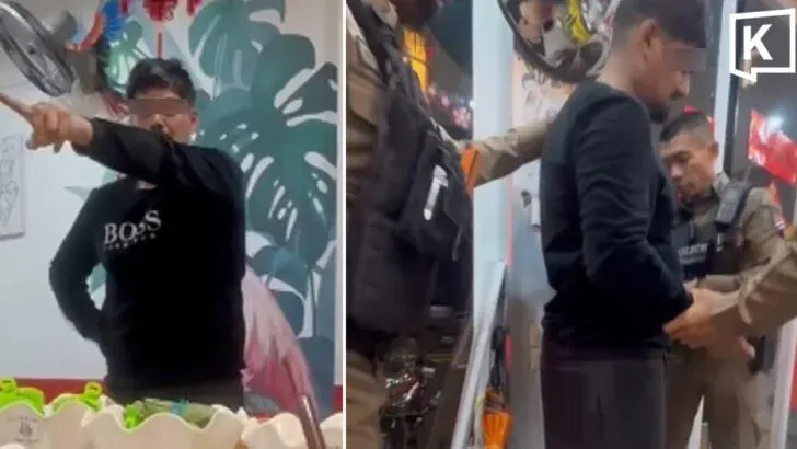 Foreign man causes disturbance at Phuket shabu shop