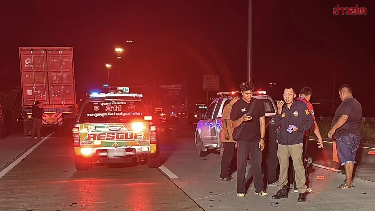 Motorcyclist Dies After Rear-Ending 18-Wheel Truck on Pattaya-Rayong Bypass