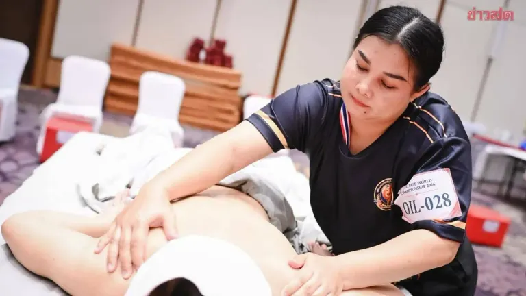 Woman from Nakhon Si Thammarat Wins Gold Medal in Oil Massage at World Championship