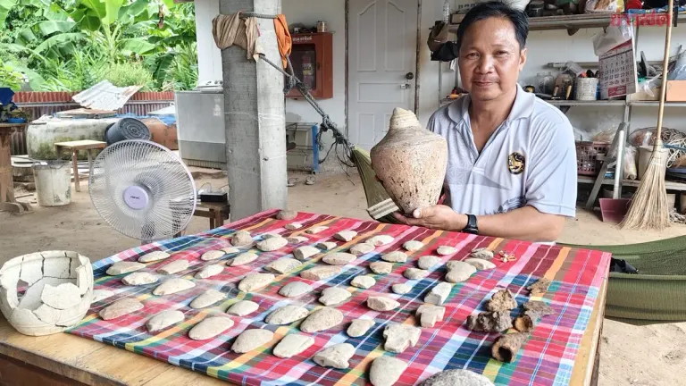 Village Chief Unearths 50 Stone Age Axes in Central Thailand