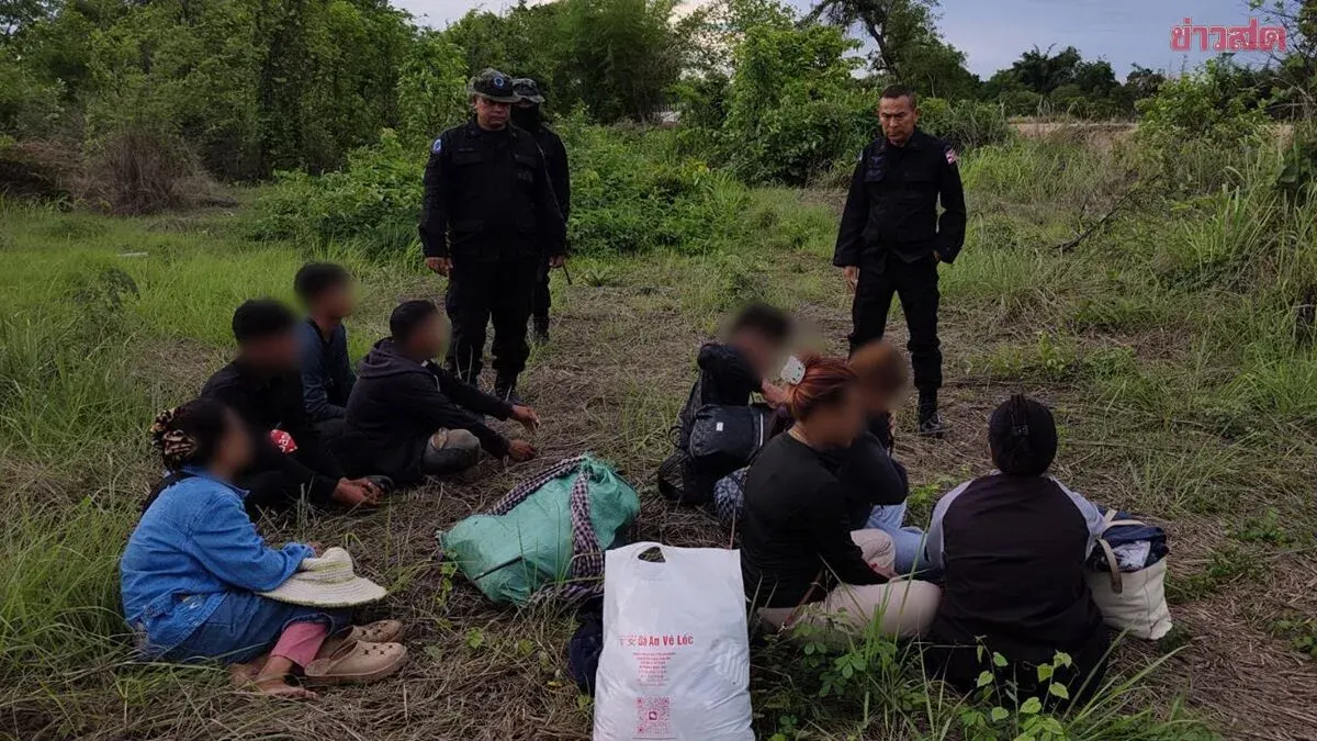 Desperate for survival: Thai authorities arrest 13 more Cambodian migrants caught sneaking into Thailand seeking work