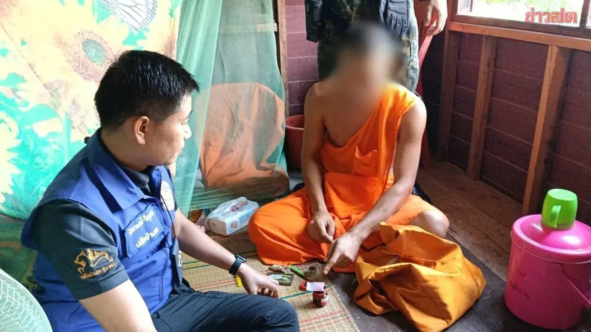 Police raid temple in Chaiyaphum, arrest six monks after drug tests turn purple, discover methamphetamine in cells
