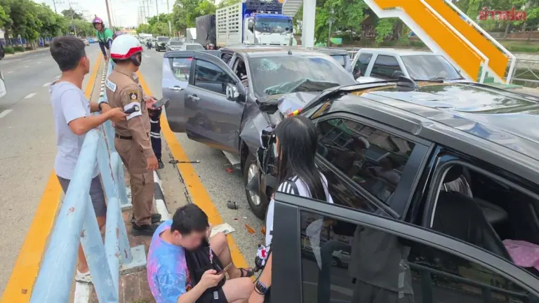 Retired Soldier's Pickup Truck Causes Four-Vehicle Pileup