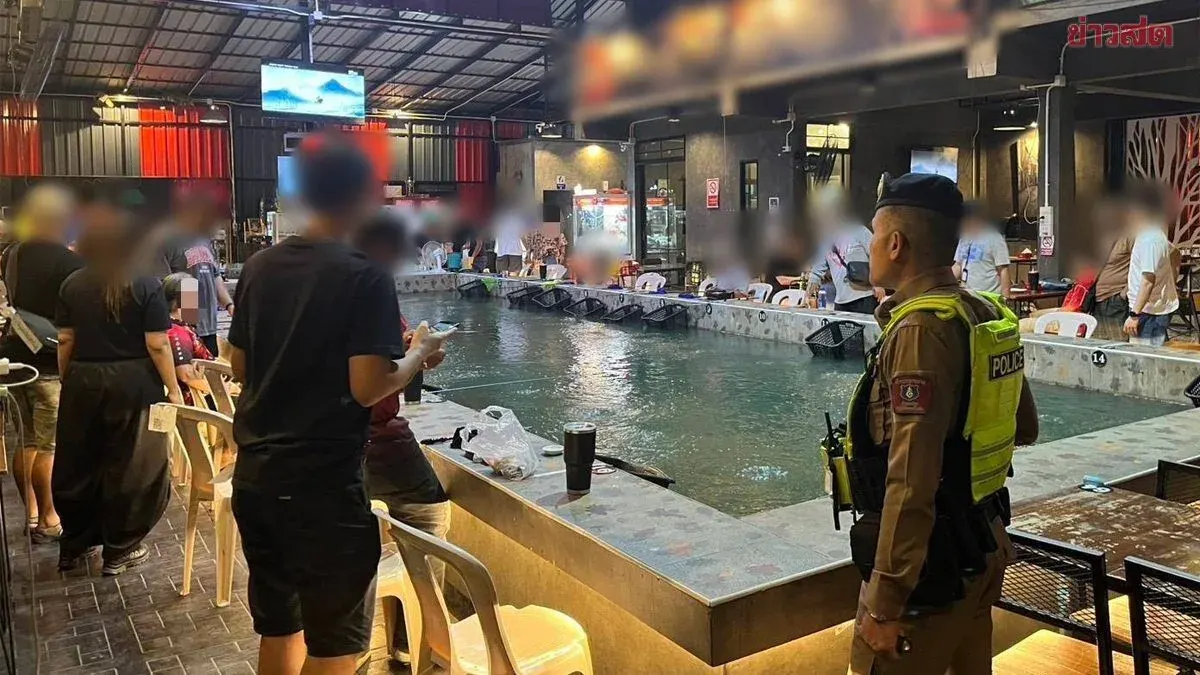 Police Raid Underground Shrimp Fishing Betting Operation in Bangkok, Arrest 16 People Including Illegal Workers