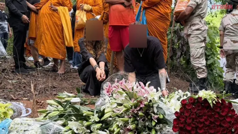 Mother Grieves at Memorial for Slain Russian Siblings in Chon Buri