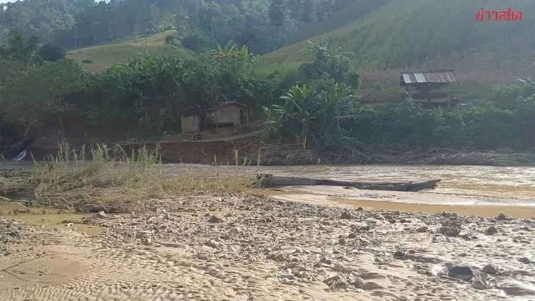 Flash Flood Sweeps Ban Thongchai Village, Destroys Two Bridges