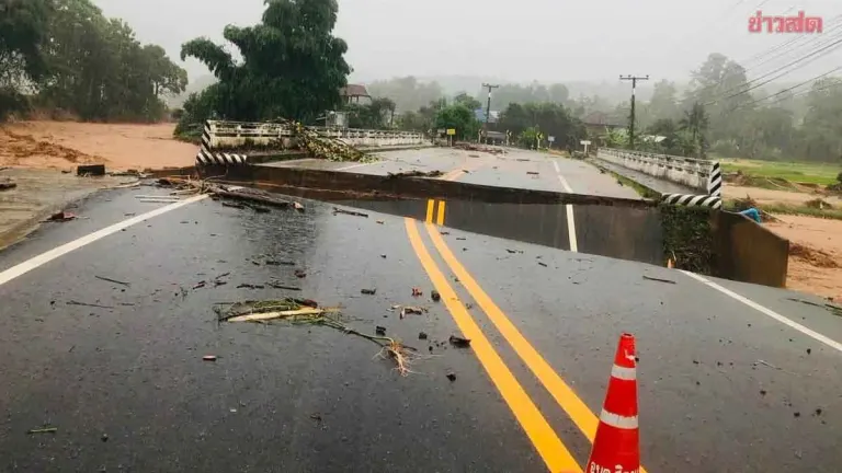 Seven Roads Closed in Nan-Phayao After Heavy Rain and Flooding